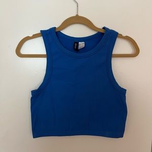 Divided Blue Crop Top
